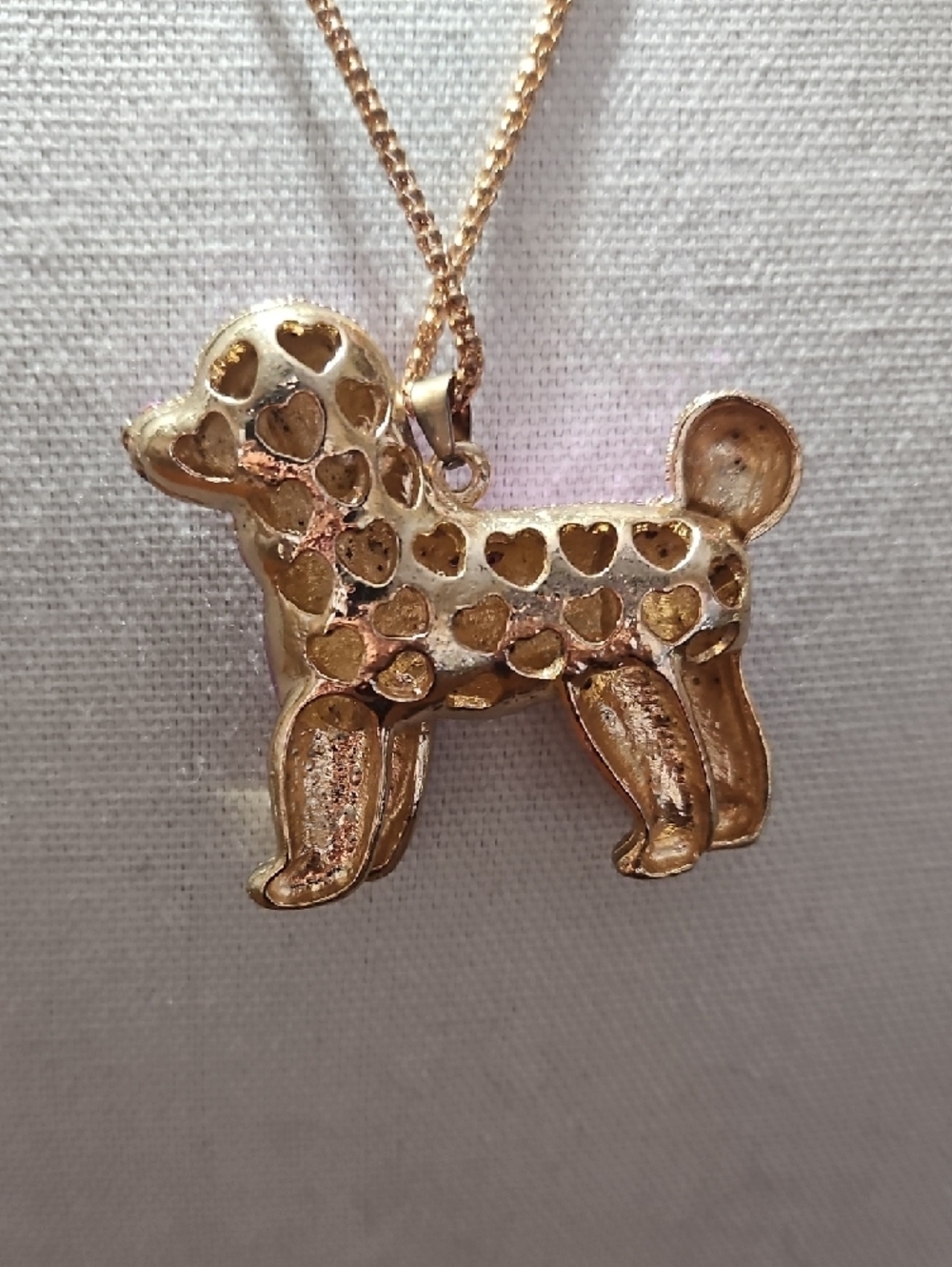 Betsey Johnson Purple Poodle Crystal Pendant Necklace - Picture 3 of 9